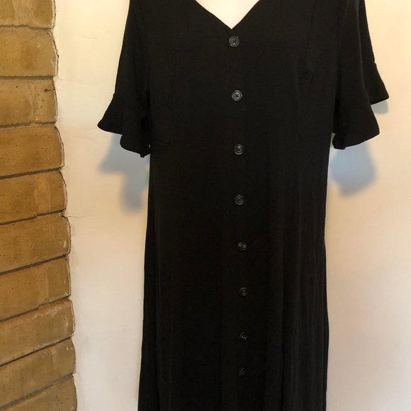 SOLD Torrid Black dress SS button hi-lo 2X NWT - Picture 3 of 6